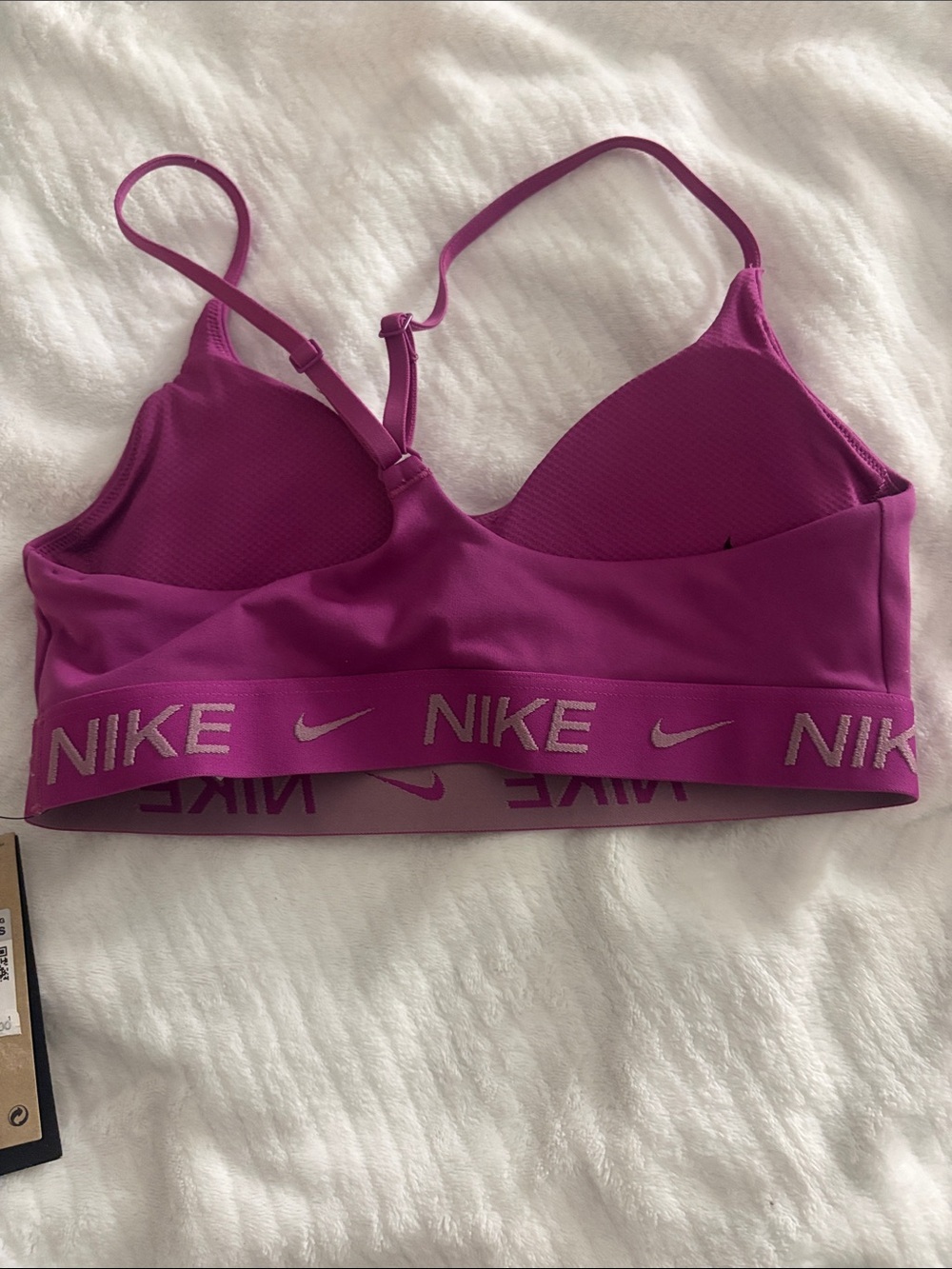 Nike Women's Magenta Logo Elastic Sports Bra - Picture 3 of 6